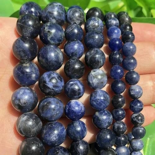 Steinperlen, Lava-Achat, Amethyste, runde Perlen zum Basteln von Schmuck, DIY-Armbandzubehör, Sodalith, 8 mm, 44 bis 46 Stück Steinperlen, Lava-Achat, Amethyste, runde Perlen zum Basteln von Schmuck, DIY-Armbandzubehör, Sodalith, 8 mm, 44 bis 46 Stück von BGPFJK