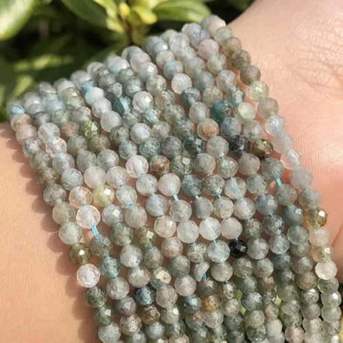 Steinperlen, facettierte kleine, runde, lose Perlen zur Herstellung von DIY-Schmuckstücken und Armbandzubehör, 15 Zoll, Kyanit, 4 mm, 91 Stück Steinperlen, facettierte kleine, runde, lose Perlen zur Herstellung von DIY-Schmuckstücken und Armbandzubehör, 15 Zoll, Kyanit, 4 mm, 91 Stück von BGPFJK