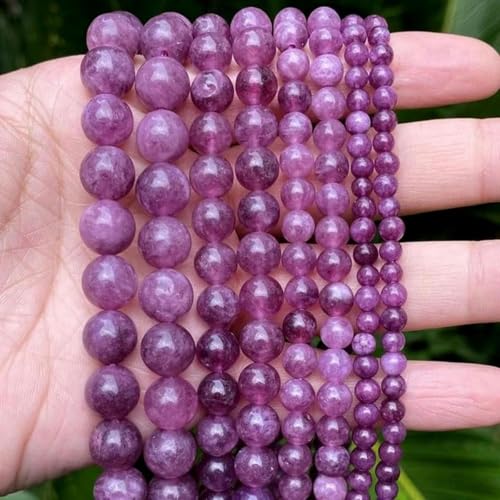Steinperlen, lila Jade, Achat, Kristallglasperlen, Schmuckherstellung, Zubehör für DIY-Armbänder, lila Turmalin, 6 mm, 58–61 Stück von BGPFJK
