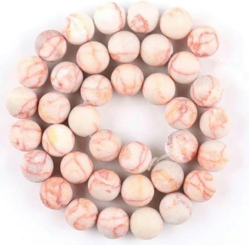 Steinperlen 4–10 mm, mattrosa, Tigerauge, türkisfarbene Achate, Perlen zur Schmuckherstellung, DIY-Armbänder – rotes Rhodonitnetz – 8 mm, 45 bis 46 Stück Steinperlen 4–10 mm, mattrosa, Tigerauge, türkisfarbene Achate, Perlen zur Schmuckherstellung, DIY-Armbänder – rotes Rhodonitnetz – 8 mm, 45 bis 46 Stück von BGPFJK