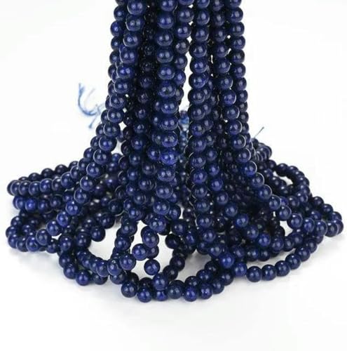 Steinperlen Achat Tigerauge Jade Quarz Mondstein Lavaperlen zur Schmuckherstellung DIY Armbandzubehör-Lazuli-10 mm (ca. 35) von BGPFJK