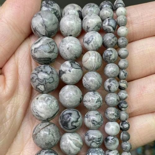 Steinperlen Stil 42 4 6 8 10 mm Lavaachat Amethyst Runde Perlen-Map Jasper-6mm 58 bis 61 Stück von BGPFJK