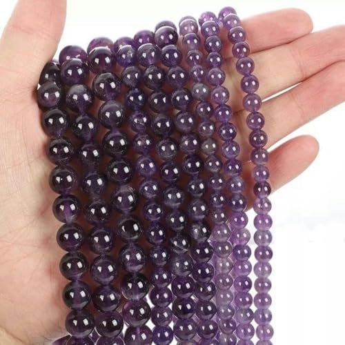 Steinperlen aus Tigerauge, Türkis, Turmalin, Rosenquarz, Achat, zur Schmuckherstellung, DIY-Armband, 4, 6, 8, 10 mm, Amethyst, 12 mm, ca. 29 Stück Steinperlen aus Tigerauge, Türkis, Turmalin, Rosenquarz, Achat, zur Schmuckherstellung, DIY-Armband, 4, 6, 8, 10 mm, Amethyst, 12 mm, ca. 29 Stück von BGPFJK