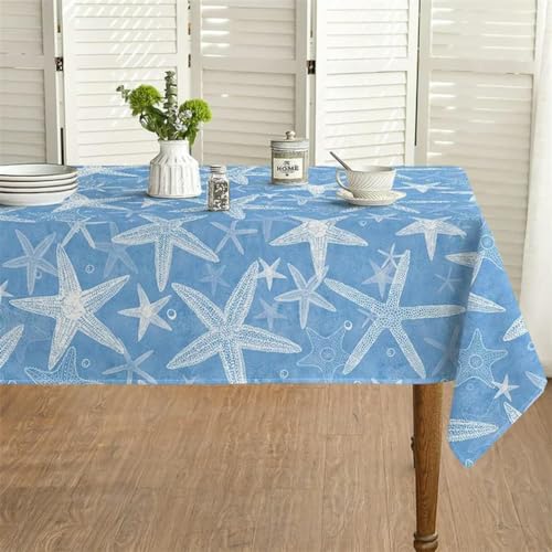 Tischdecke aus Korallenmuscheln, Meeresbodenkreatur, Fisch, Ozean, Tischdecke, Familienküchentisch, wasserdichtes Dekor für Feiertagspartys-ZBQ8591 (1)-70–70 cm von BGPFJK