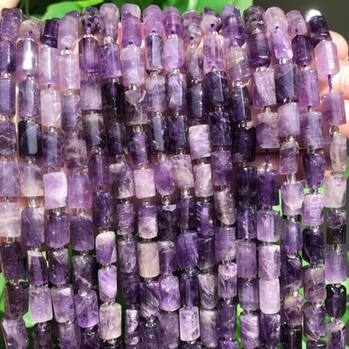 Turmalin-Steinperlen, Zylinderform, lose Abstandsperlen, DIY-Armband, Halskettenzubehör, 7,5 Zoll, Amethyste von BGPFJK