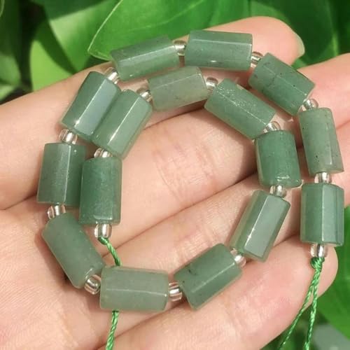 Turmalin-Steinperlen, Zylinderform, lose Abstandsperlen, DIY-Armband, Halskettenzubehör, 7,5 Zoll, Aventurin von BGPFJK