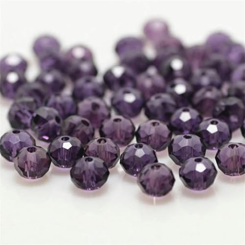 x 6 mm, 50 Stück, Rondell-Kristallperlen, facettierte, lose Abstandshalter, runde Perlen zur Schmuckherstellung, lila, 4 x 6 mm, 50 Stück x 6 mm, 50 Stück, Rondell-Kristallperlen, facettierte, lose Abstandshalter, runde Perlen zur Schmuckherstellung, lila, 4 x 6 mm, 50 Stück von BGPFJK