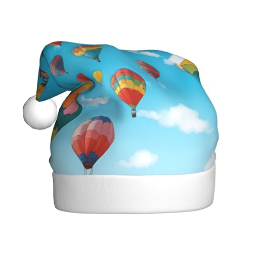 BGSHJVF Blauer Himmeldruck Weihnachtshut bunte Ballons Weihnachtsmann Hut für Erwachsene Uni bequeme Weihnachtshut für Neujahrsfeier BGSHJVF Blauer Himmeldruck Weihnachtshut bunte Ballons Weihnachtsmann Hut für Erwachsene Uni bequeme Weihnachtshut für Neujahrsfeier von BGSHJVF