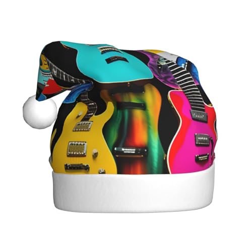 BGSHJVF Bunte Gitarren Druck Weihnachtshut, Weihnachtsmann Urlaub für Erwachsene uni bequeme Weihnachtshut für Neujahr festliche Party BGSHJVF Bunte Gitarren Druck Weihnachtshut, Weihnachtsmann Urlaub für Erwachsene uni bequeme Weihnachtshut für Neujahr festliche Party von BGSHJVF