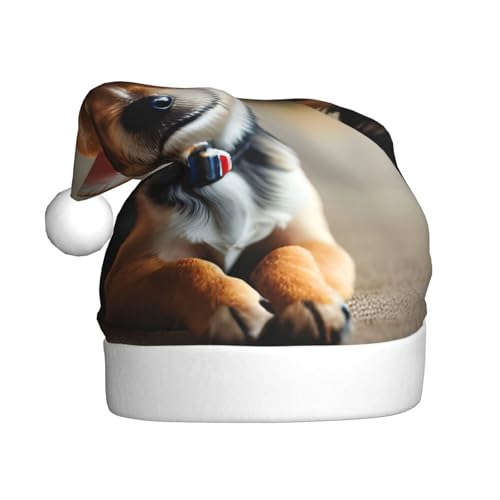 BGSHJVF Chihuahua Dog Print Weihnachtskappe Uni Weihnachtsmann Mütze für Erwachsene Uni bequeme Weihnachtshut für Silvester Party BGSHJVF Chihuahua Dog Print Weihnachtskappe Uni Weihnachtsmann Mütze für Erwachsene Uni bequeme Weihnachtshut für Silvester Party von BGSHJVF