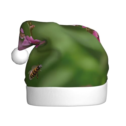 BGSHJVF Fliegende Biene gedruckt Weihnachtshut, Weihnachtsmann-Hut für Erwachsene, Uni, bequemer Weihnachtshut für Neujahrsfeier BGSHJVF Fliegende Biene gedruckt Weihnachtshut, Weihnachtsmann-Hut für Erwachsene, Uni, bequemer Weihnachtshut für Neujahrsfeier von BGSHJVF