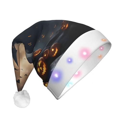 BGSHJVF Halloween fliegende Fledermäuse Druck Weihnachtshut, Weihnachtsmann Urlaub für Erwachsene uni dicke Weihnachtskappe für neue Jahr festliche Party BGSHJVF Halloween fliegende Fledermäuse Druck Weihnachtshut, Weihnachtsmann Urlaub für Erwachsene uni dicke Weihnachtskappe für neue Jahr festliche Party von BGSHJVF