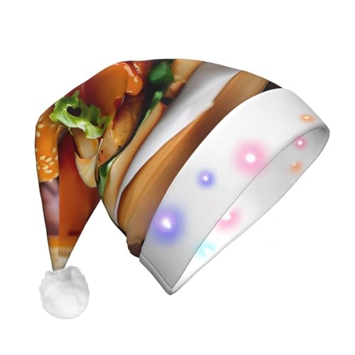 BGSHJVF Huhn Bein Burger Getränk Druck Weihnachtshut, Weihnachtsmann Urlaub für Erwachsene uni dicke Weihnachtskappe für neue Jahr festliche Party BGSHJVF Huhn Bein Burger Getränk Druck Weihnachtshut, Weihnachtsmann Urlaub für Erwachsene uni dicke Weihnachtskappe für neue Jahr festliche Party von BGSHJVF