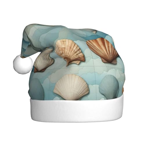 BGSHJVF Meerschale gedruckt Weihnachtshut, Weihnachtsmann-Hut für Erwachsene Uni gemütlicher Weihnachtshut für Neujahrsfeier BGSHJVF Meerschale gedruckt Weihnachtshut, Weihnachtsmann-Hut für Erwachsene Uni gemütlicher Weihnachtshut für Neujahrsfeier von BGSHJVF