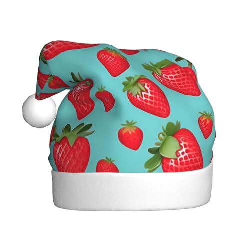 BGSHJVF Nette Weihnachtshut mit Erdbeerdruck, leere Mütze für Erwachsene, Uni, bequeme Weihnachtsmütze für Neujahrsfeier BGSHJVF Nette Weihnachtshut mit Erdbeerdruck, leere Mütze für Erwachsene, Uni, bequeme Weihnachtsmütze für Neujahrsfeier von BGSHJVF