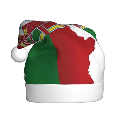 BGSHJVF Portugiesische Flagge Kartendruck Weihnachtshut Weihnachtsmann Hut für Erwachsene Uni bequeme Weihnachtshut für Neujahrsfeier BGSHJVF Portugiesische Flagge Kartendruck Weihnachtshut Weihnachtsmann Hut für Erwachsene Uni bequeme Weihnachtshut für Neujahrsfeier von BGSHJVF