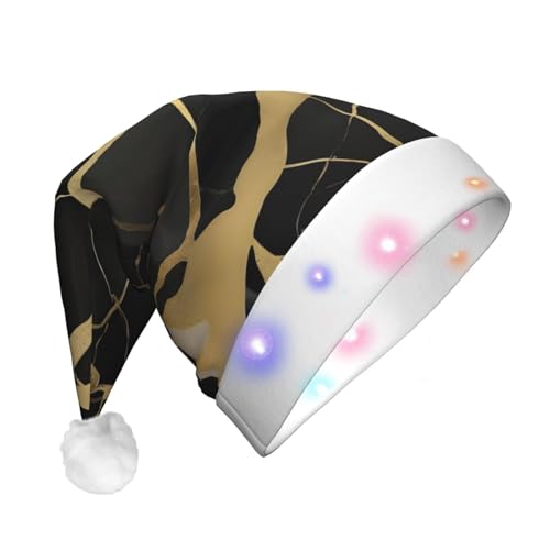 BGSHJVF Schwarze Marmorstruktur Gold-Print Weihnachtshut, Weihnachtsmann Urlaub für Erwachsene uni dicke Weihnachtskappe für neue Jahr festliche Party BGSHJVF Schwarze Marmorstruktur Gold-Print Weihnachtshut, Weihnachtsmann Urlaub für Erwachsene uni dicke Weihnachtskappe für neue Jahr festliche Party von BGSHJVF