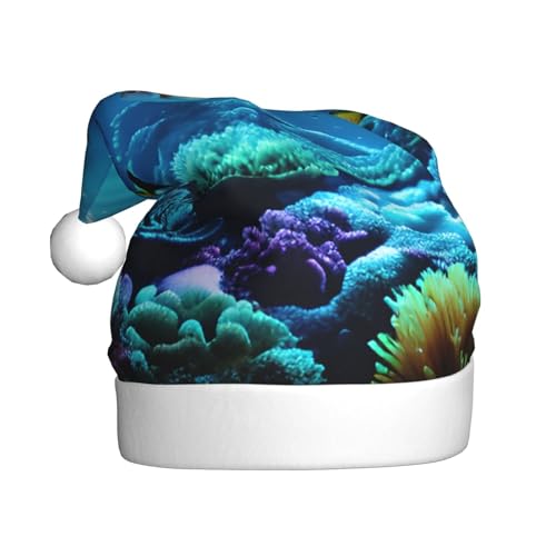 BGSHJVF Unterwasserlandschaft Druck Weihnachtshut, Weihnachtsmann-Hut für Erwachsene, Uni, bequemer Weihnachtshut für Neujahrsfeier BGSHJVF Unterwasserlandschaft Druck Weihnachtshut, Weihnachtsmann-Hut für Erwachsene, Uni, bequemer Weihnachtshut für Neujahrsfeier von BGSHJVF