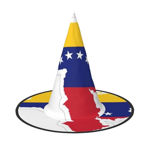 BGSHJVF Venezuela Flagge Karte Druck Halloween Hexe Hut Cosplay Caps Halloween Dekoration Kostüm Zubehör für Party von BGSHJVF