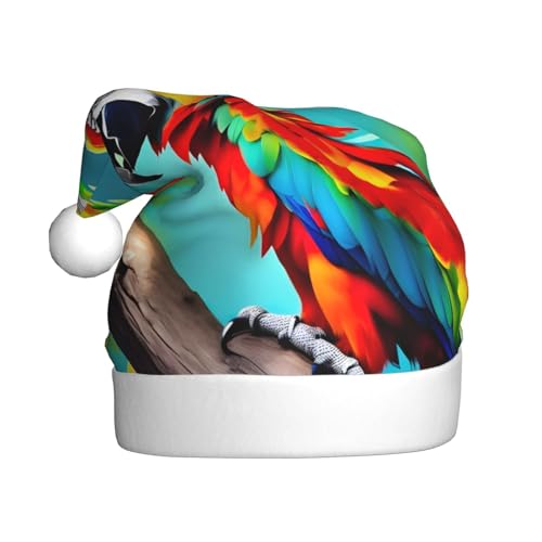 BGSHJVF Weihnachtshut mit Druck mit Papageien auf Bäumen, Weihnachtsmann-Hut für Erwachsene, Uni, bequemer Weihnachtshut für die Neujahrsfeier BGSHJVF Weihnachtshut mit Druck mit Papageien auf Bäumen, Weihnachtsmann-Hut für Erwachsene, Uni, bequemer Weihnachtshut für die Neujahrsfeier von BGSHJVF