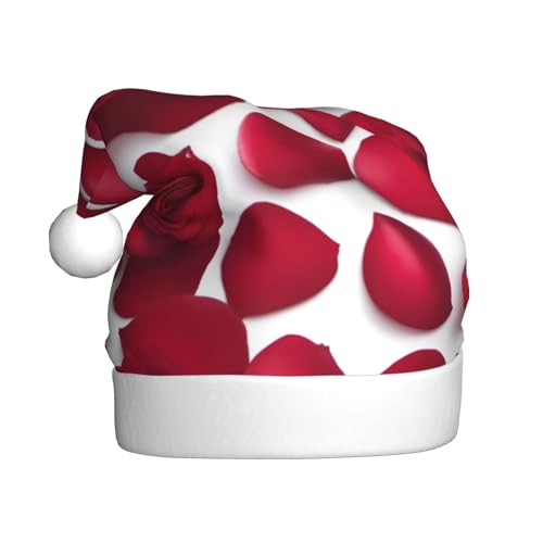 BGSHJVF Weihnachtsmütze mit roten Rosenblättern, Weihnachtsmannmütze, Feiertag für Erwachsene, Uni, bequeme Weihnachtsmütze für Neujahrsparty BGSHJVF Weihnachtsmütze mit roten Rosenblättern, Weihnachtsmannmütze, Feiertag für Erwachsene, Uni, bequeme Weihnachtsmütze für Neujahrsparty von BGSHJVF