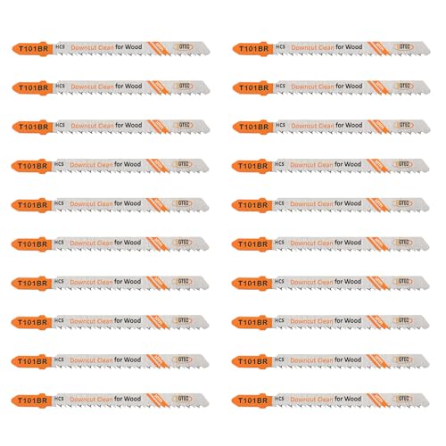 BGTEC 20PCS T-Schaft Stichsägeblätter Set HCS(SK5) Stichsägeblätter für Holz, Kunststoff schneiden(T101BR) von BGTEC