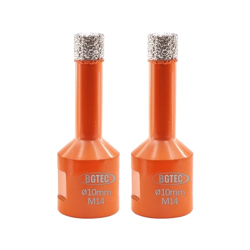 BGTEC Diamant Fliesenbohrer - 2 stücke 10MM Diamantbohrer Lochsäge mit M14 Gewinde für Fliesen Porzellan Keramik Marmor Granit, für Winkelschleifer BGTEC Diamant Fliesenbohrer - 2 stücke 10MM Diamantbohrer Lochsäge mit M14 Gewinde für Fliesen Porzellan Keramik Marmor Granit, für Winkelschleifer von BGTEC