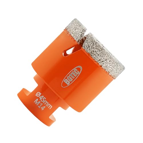 BGTEC Diamant Fliesenbohrer 45mm - Trockenbohrer Diamantbohrer Lochsäge für Fliesen Porzellan Keramik Marmor Granit Bohrungen, für M14 Winkelschleifer BGTEC Diamant Fliesenbohrer 45mm - Trockenbohrer Diamantbohrer Lochsäge für Fliesen Porzellan Keramik Marmor Granit Bohrungen, für M14 Winkelschleifer von BGTEC