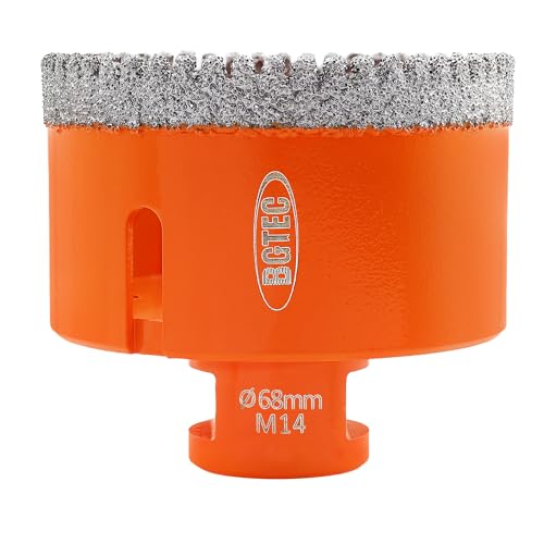 BGTEC Diamant-Lochsägen-Bohrer mit M14-Gewinde, 68mm vakuumgelötete Diamant-Kernbohrer-Set für Keramik-Fliesen Porzellan-Fliesen Marmor Granit BGTEC Diamant-Lochsägen-Bohrer mit M14-Gewinde, 68mm vakuumgelötete Diamant-Kernbohrer-Set für Keramik-Fliesen Porzellan-Fliesen Marmor Granit von BGTEC
