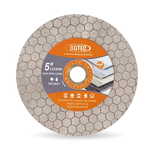 BGTEC Diamant Trennscheibe,125mm Trennscheibe mit 22,23mm Bohrung Sechseck doppelseitig für Keramikfliesen, Porzellanfliesen, Marmor, Kunststein BGTEC Diamant Trennscheibe,125mm Trennscheibe mit 22,23mm Bohrung Sechseck doppelseitig für Keramikfliesen, Porzellanfliesen, Marmor, Kunststein von BGTEC
