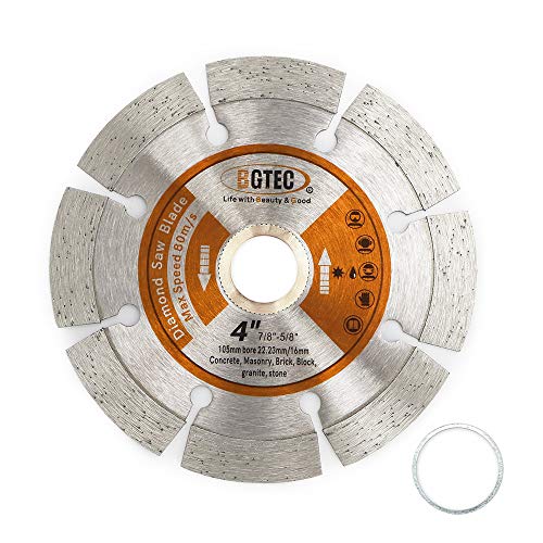 BGTEC Diamant Trennscheibe, 4 Zoll 105 mm Allgemein Zweck Trockener oder nasser Diamant Trennscheibe für Segment-Diamanttrennscheibe aus Beton, Stein, Mauerwerk BGTEC Diamant Trennscheibe, 4 Zoll 105 mm Allgemein Zweck Trockener oder nasser Diamant Trennscheibe für Segment-Diamanttrennscheibe aus Beton, Stein, Mauerwerk von BGTEC