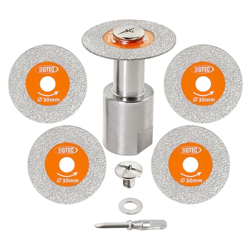 BGTEC Diamant Trennscheibe für Glas - 5 Stück 30MM Glasschneidscheibe mit M14 Gewindeflansch für Glas Jade Kristall Weinflasche Fliese BGTEC Diamant Trennscheibe für Glas - 5 Stück 30MM Glasschneidscheibe mit M14 Gewindeflansch für Glas Jade Kristall Weinflasche Fliese von BGTEC