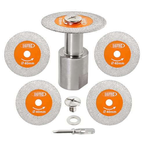 BGTEC Diamant Trennscheibe für Glas - 5 Stück 40MM Glasschneidscheibe mit M14 Gewindeflansch für Glas Jade Kristall Weinflasche Fliese BGTEC Diamant Trennscheibe für Glas - 5 Stück 40MM Glasschneidscheibe mit M14 Gewindeflansch für Glas Jade Kristall Weinflasche Fliese von BGTEC