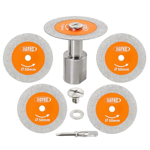 BGTEC Diamant Trennscheibe für Glas - 5 Stück 50MM Glasschneidscheibe mit M14 Gewindeflansch für Glas Jade Kristall Weinflasche Fliese von BGTEC