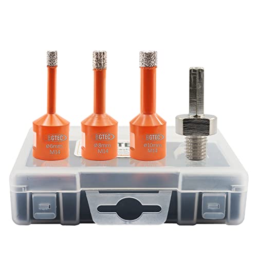 BGTEC Diamantbohrer Fliesenbohrer Set,6/8/10mm Diamantbohrkronen für Porzellan, Fliesen, Granit, Marmo ein Adapter BGTEC Diamantbohrer Fliesenbohrer Set,6/8/10mm Diamantbohrkronen für Porzellan, Fliesen, Granit, Marmo ein Adapter von BGTEC