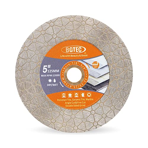 BGTEC Diamantsägeblätter - 125mm Trennscheibe für Keramikfliesen, Porzellanfliesen, Marmor, Kunststein, Dreieck Doppelseitig von BGTEC