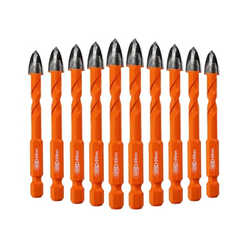 BGTEC Hartmetallbohrer, Steinbohrer, 10pcs Schnellverschluss-Schaft 8MM Kreuzspiralbohrer aus Hartlegierung für Holz Kunststoff Mauerwerk Keramikfliesen Beton Marmor BGTEC Hartmetallbohrer, Steinbohrer, 10pcs Schnellverschluss-Schaft 8MM Kreuzspiralbohrer aus Hartlegierung für Holz Kunststoff Mauerwerk Keramikfliesen Beton Marmor von BGTEC