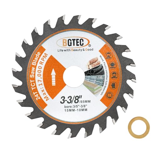 BGTEC Kreissägeblatt - 85 x 15 mm, schneller Schnitt, Sägeblatt geeignet für Weich- und Hartholz, Tischlerplatten und Spanplatten(24T) von BGTEC