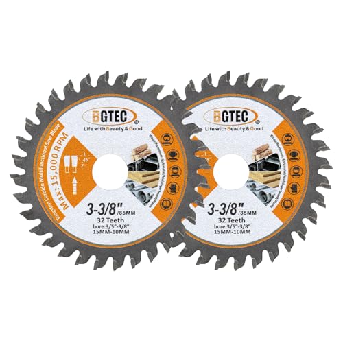 BGTEC Profi TCT Sägeblatt Trennscheibe ⌀85x15mm Multifunktional Kreissägeblatt Schneiden Dics 32 Zähne für Holz Kunststoff Aluminium passend, 2 STÜCK BGTEC Profi TCT Sägeblatt Trennscheibe ⌀85x15mm Multifunktional Kreissägeblatt Schneiden Dics 32 Zähne für Holz Kunststoff Aluminium passend, 2 STÜCK von BGTEC