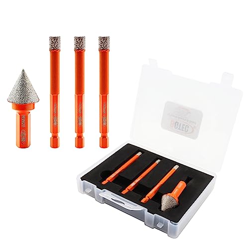 BGTEC diamantbohrer- granitbohrer 8/8/8mm mit Schnellwechsel-Sechskantschaft und 1 Stück 20mm Fasenbohrer für Granit, Marmor, Porzellan, Keramik,4Stück BGTEC diamantbohrer- granitbohrer 8/8/8mm mit Schnellwechsel-Sechskantschaft und 1 Stück 20mm Fasenbohrer für Granit, Marmor, Porzellan, Keramik,4Stück von BGTEC