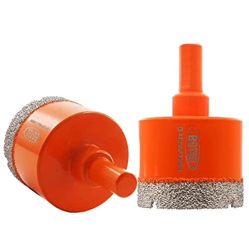 BGTEC Trockendiamant-Kernbohrer, 2 Stücke 43 mm vakuumgelötete Lochsäge mit dreieckigem Schaft für Porzellanfliesen, Keramik, Granit, Marmormauerwerk von BGTEC