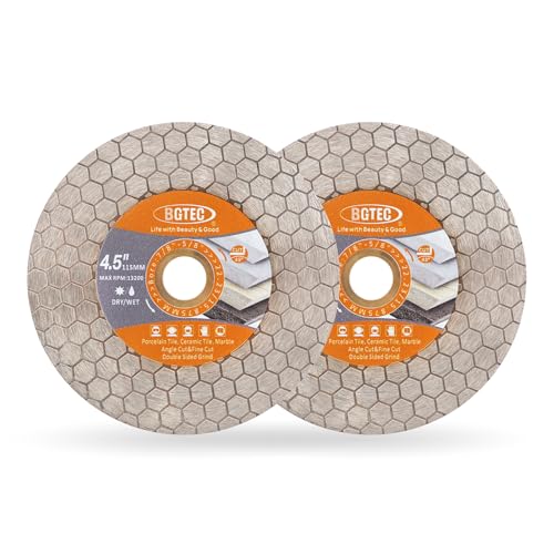 BGTEC Diamant Trennscheibe,115mm Trennscheibe mit 22,23mm Bohrung Sechseck doppelseitig für Keramikfliesen, Porzellanfliesen, Marmor, Kunststein 2 Stück BGTEC Diamant Trennscheibe,115mm Trennscheibe mit 22,23mm Bohrung Sechseck doppelseitig für Keramikfliesen, Porzellanfliesen, Marmor, Kunststein 2 Stück von BGTEC