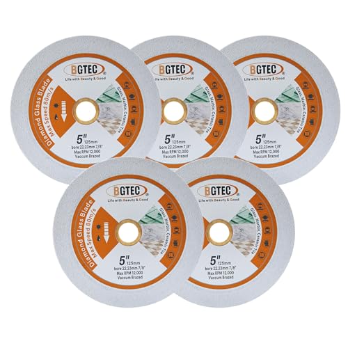 Glas-Trennscheibe - BGTEC 5" 125mm Diamant-Trennscheibe für Glas, Jade, Kristall, Weinflaschen, Keramikfliesen, Marmor, Kunststein, 5er Pack Glas-Trennscheibe - BGTEC 5" 125mm Diamant-Trennscheibe für Glas, Jade, Kristall, Weinflaschen, Keramikfliesen, Marmor, Kunststein, 5er Pack von BGTEC