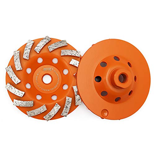Schleifscheiben für Beton und Mauerwerk, BGTEC 2 Stück 115mm 14 Turbo Diamantsegmente Diamantschleifscheibe mit M14 Dorn von BGTEC