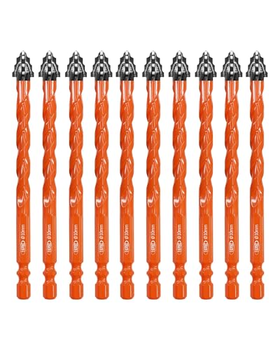 Vierschneidiger Sägezahn Exzenterbohrer BGTEC - 10 Stück 10MM Fliesenbohrer Set für Holz, Kunststoff, Ziegel, Fliesen, Glas, Beton, Marmor Vierschneidiger Sägezahn Exzenterbohrer BGTEC - 10 Stück 10MM Fliesenbohrer Set für Holz, Kunststoff, Ziegel, Fliesen, Glas, Beton, Marmor von BGTEC
