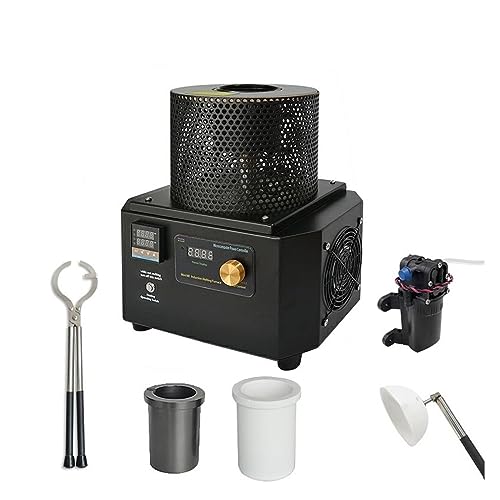 1200 Grad 1–3 kg tragbare schnelle Erwärmung Temperaturregelung Induktionsschmelzofen Goldschmelzmaschine Schmuckherstellungswerkzeug für Messer, Siegel, Schmuck, Glas, Edelsteine(MM-TC-3000 Set A) von BGTSF