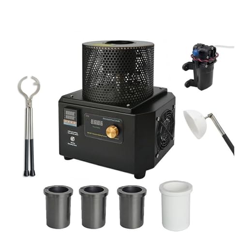 1200 Grad 1–3 kg tragbare schnelle Erwärmung Temperaturregelung Induktionsschmelzofen Goldschmelzmaschine Schmuckherstellungswerkzeug für Messer, Siegel, Schmuck, Glas, Edelsteine(MM-TC-3000 Set B) von BGTSF