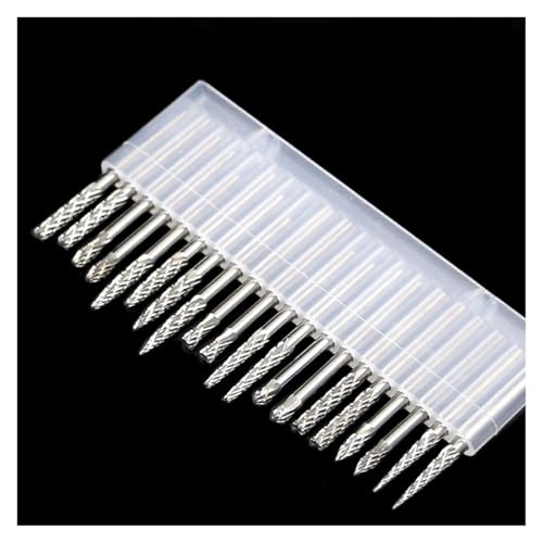 Lochsäge, 10 Pcs 20 Stücke Wolfram Hartmetall Rotary Burrs Set For Zubehör Fräser Bohrer Gravur Bits(20pcs3x3mmBlue box) von BGTSF
