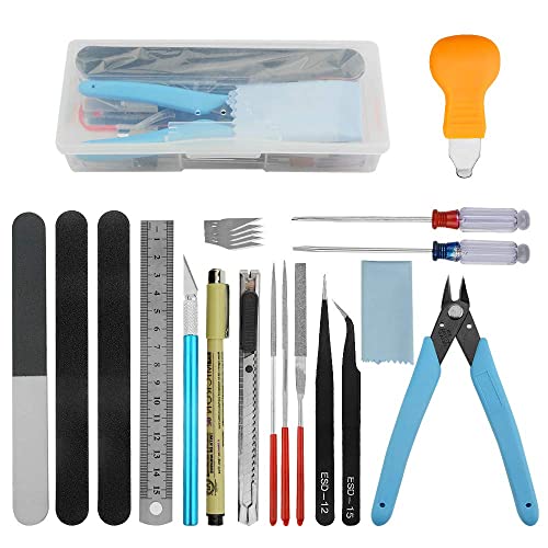 BGTXINGI 18Pcs Modellierwerkzeug-Set Gundam Modell-Werkzeug-Set mit Kunststoffbox für Modellbau, Auto, Hobby, Modellbau, Reparatur und Befestigung BGTXINGI 18Pcs Modellierwerkzeug-Set Gundam Modell-Werkzeug-Set mit Kunststoffbox für Modellbau, Auto, Hobby, Modellbau, Reparatur und Befestigung von BGTXINGI