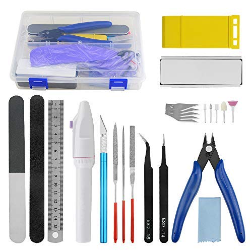BGTXINGI 24Pcs Modellierwerkzeug-Set Gundam Modell-Werkzeug-Set mit Kunststoffbox für Modellbau, Auto, Hobby, Modellbau, Reparatur und Befestigung BGTXINGI 24Pcs Modellierwerkzeug-Set Gundam Modell-Werkzeug-Set mit Kunststoffbox für Modellbau, Auto, Hobby, Modellbau, Reparatur und Befestigung von BGTXINGI